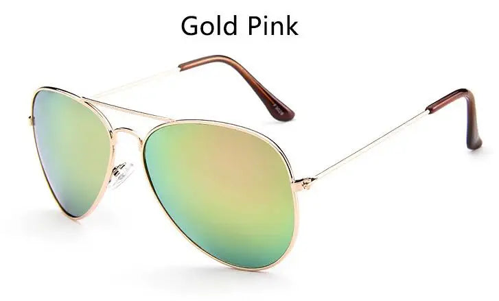 Unisex Gold Gradient Metal Pilot Sunglasses