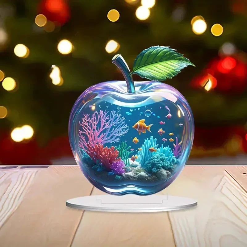 Acrylic Crystal Glass Apple Table Ornament Decoration