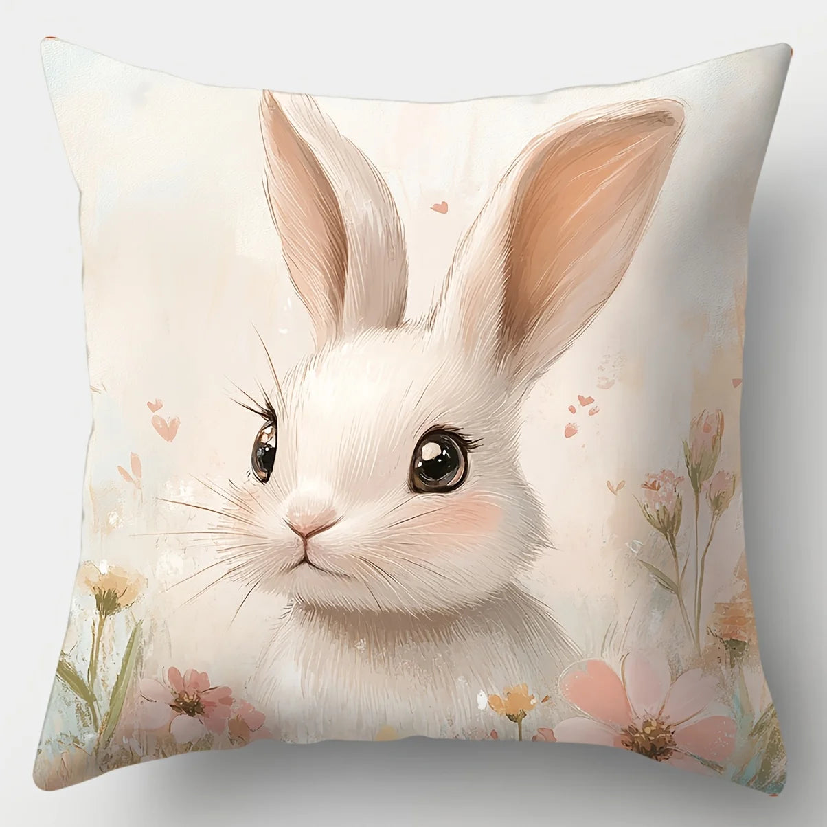 Easter Bunny Cushion Printed Pillow Covers Zipper for Living Room Sofa Bedroom Decor