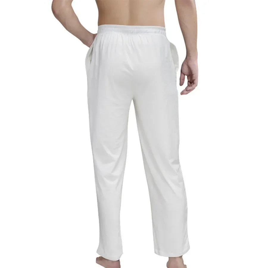 Men's Comfort Soft Cotton Simple Loose Casual Trousers Lounge Sleep Pajama Pants