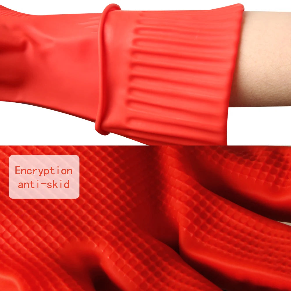 1Pair Lengthen Dishwashing Cleaning Silicone Gloves