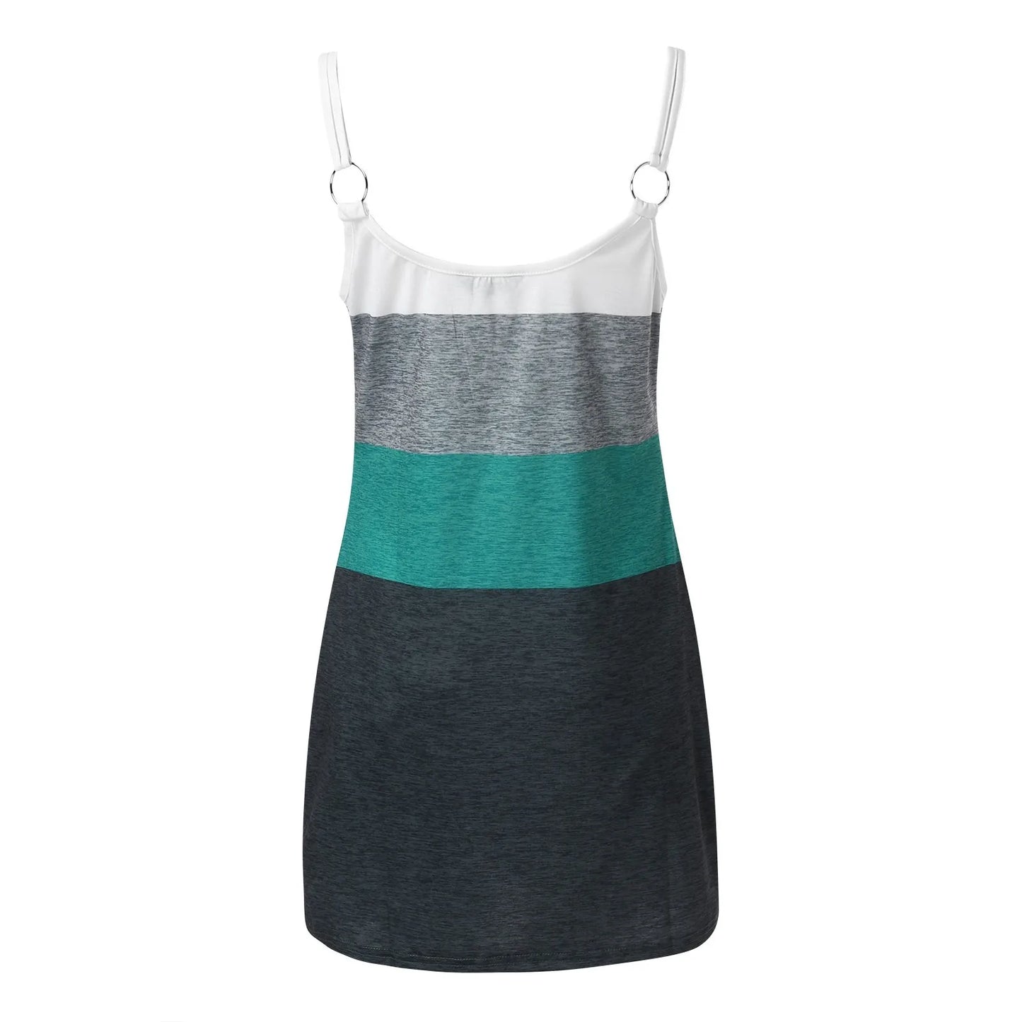 Women Casual Print Slim Dress Round Neck Strap Sleeveless