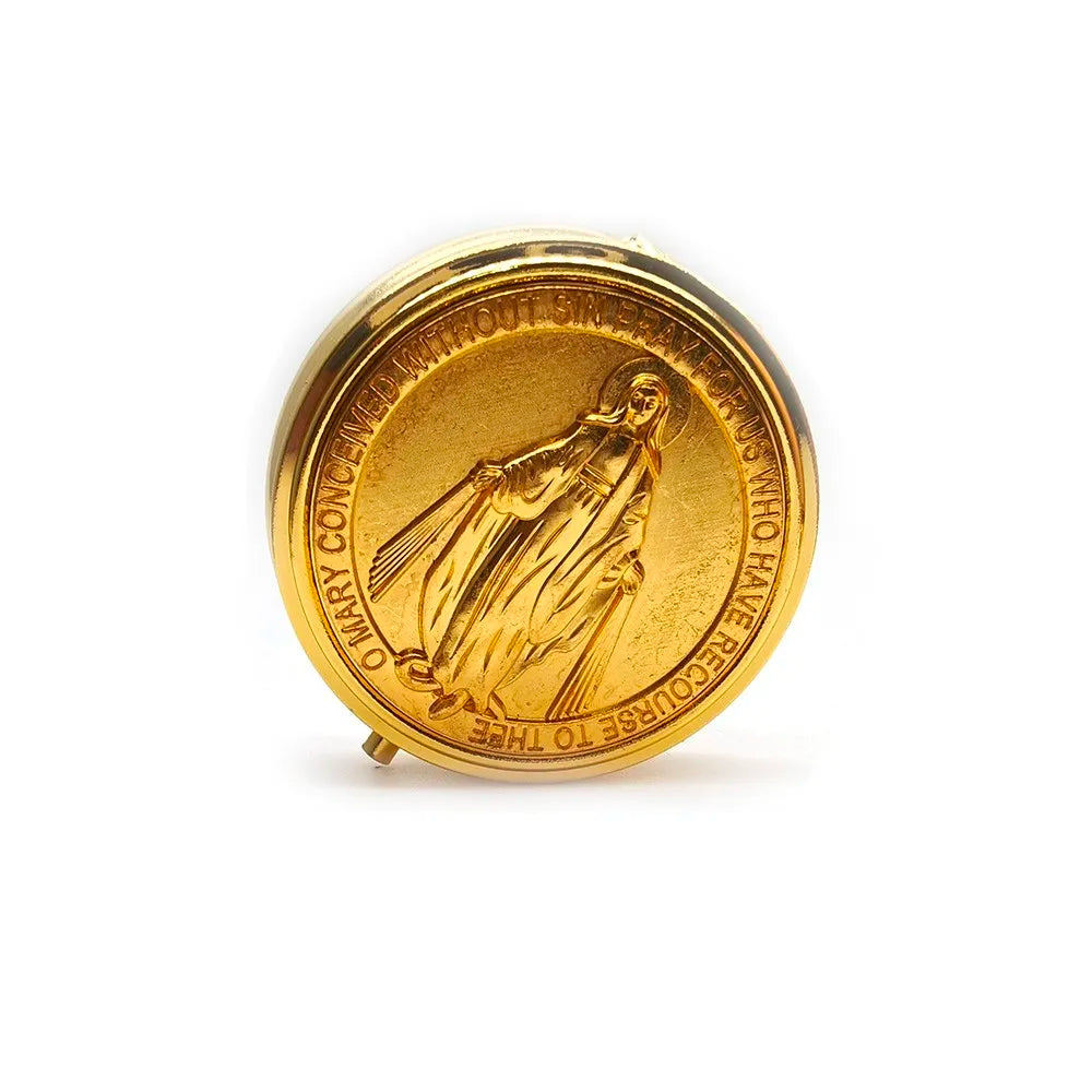 Retro Metal Guadalupe Holy Grail Saint Benedict Rosary Gift Box