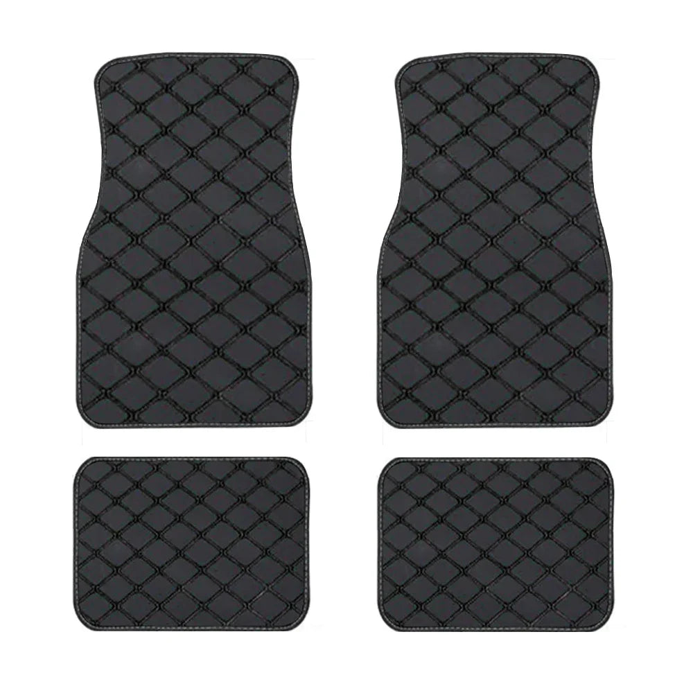 Universal Size Artificial Leather Car Floor Mats for FORD Focus MK2 Edge Explorer Ecosport Escape Everest Fiesta Car Accessories