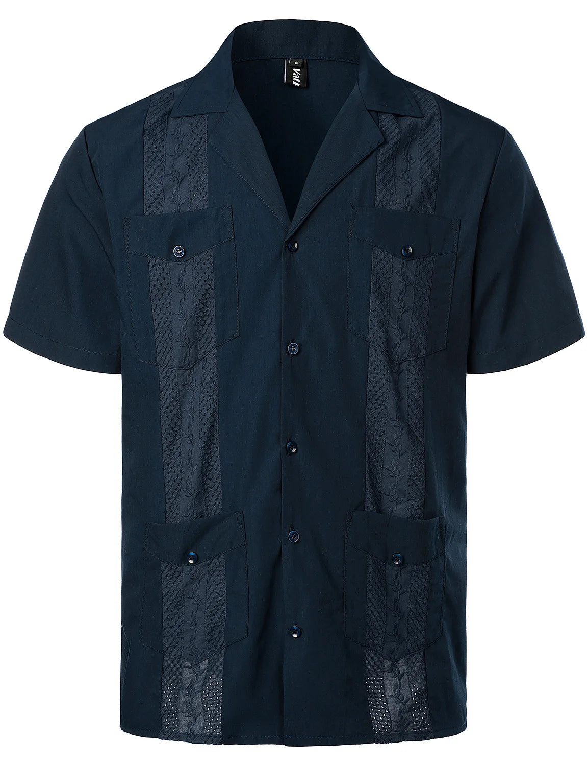 Men's Cuban Shirts Multiple Pockets Lapel Short Sleeves Cardigan