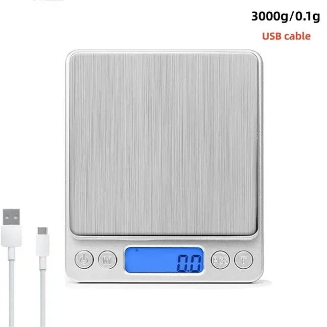 Digital Kitchen Scale Mini Pocket Stainless Steel 0.1/3000g Weigh Scales