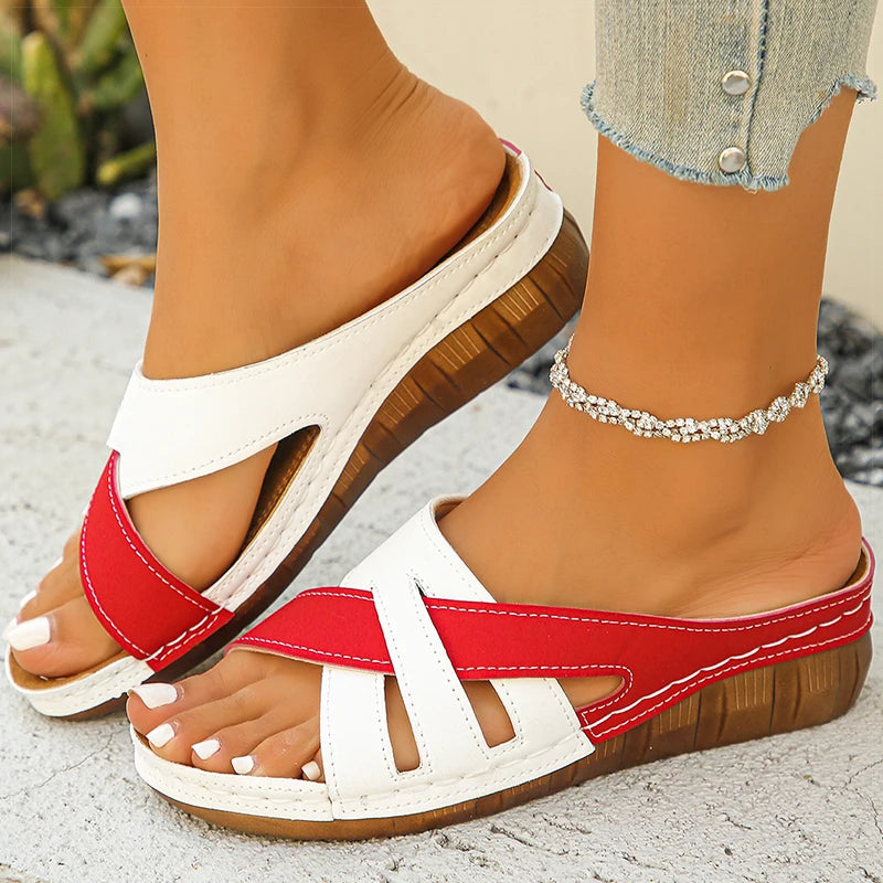 Women's Mix Color Wedges Heeled Sandals
