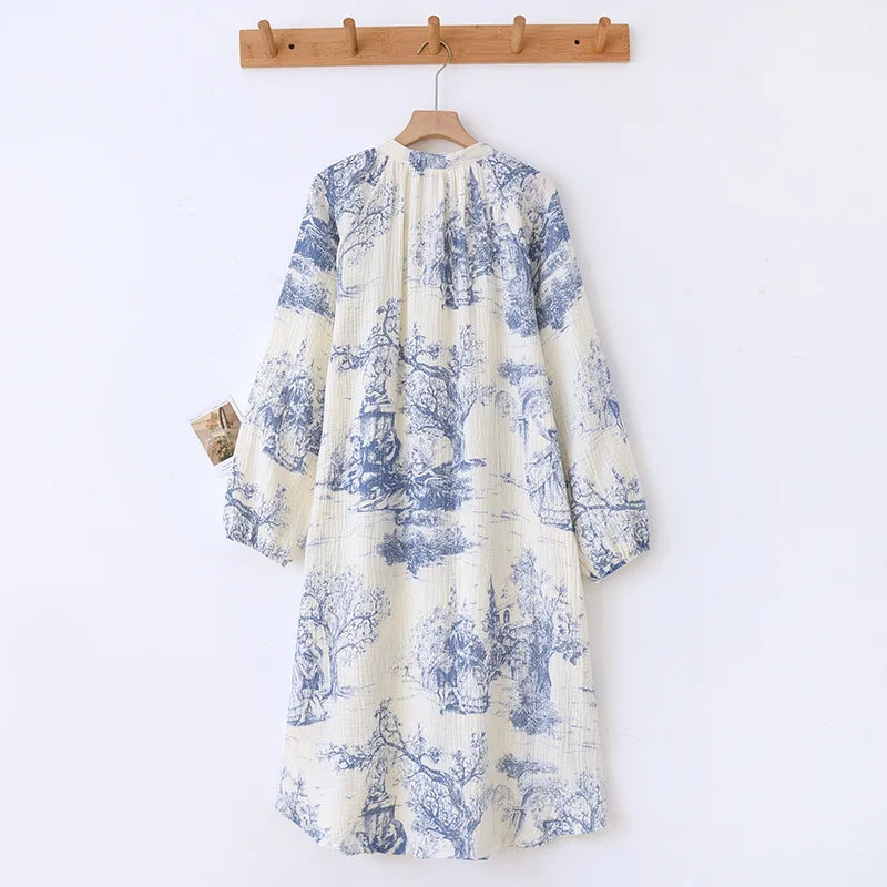 Pure Cotton Nightgown Sleepwear Dress Women's