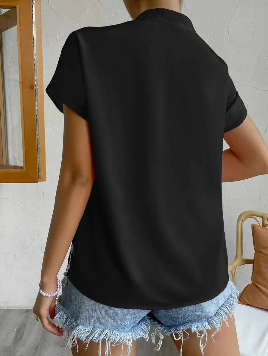 Elegant Summer V-neck Women's Shirt