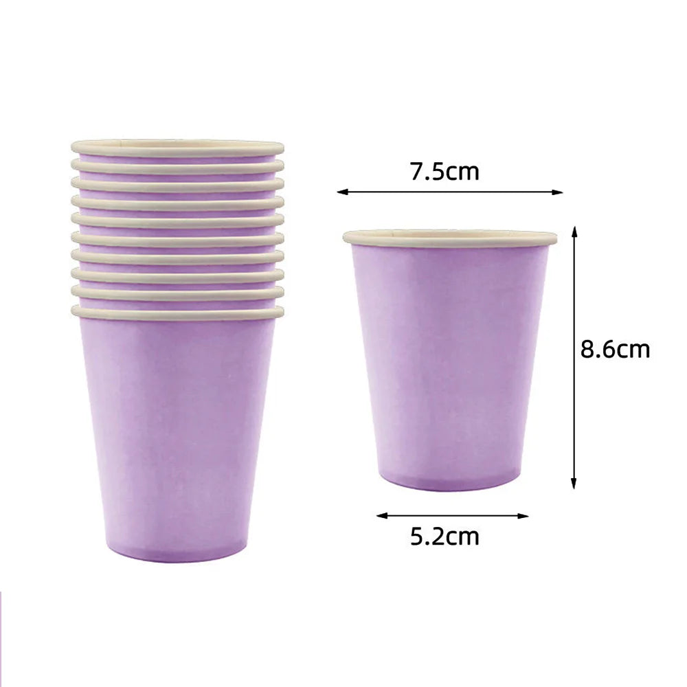10/20/30/50/100pcs Disposable Paper Cups Solid Color For Water DIY Birthday Wedding Party Picnic BBQ Travel and More