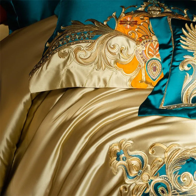 Royal Luxury Bedding Embroidery Duvet Comforter Cover Set 4/6/10Pcs