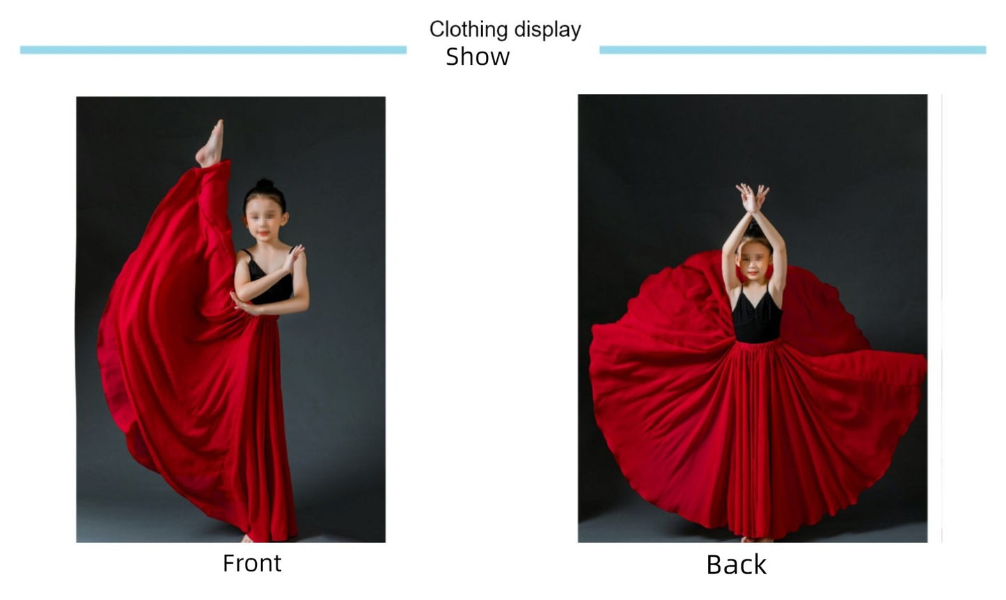 720-Degree Large Hem Half-Length Yarn Dance Skirt