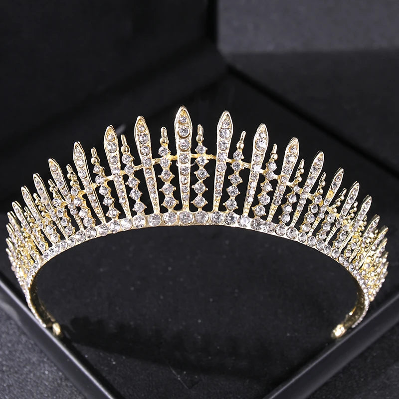 Gold Color Luxury Crystal Wedding Tiaras Crowns Party Rhinestone Prom Bridal Diadem Crown Tiara Hair Jewelry