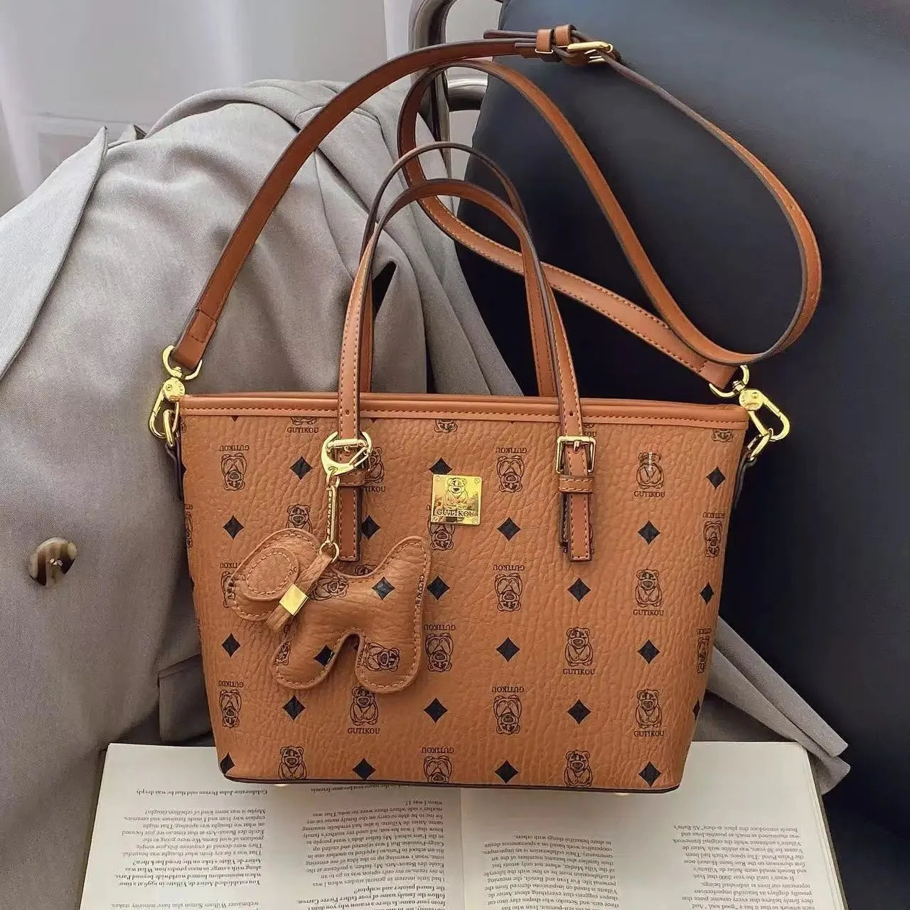Fashionable Versatile Women's Handbag Shoulder Bag Soft Polyester Fiber Lining Zipper Closure