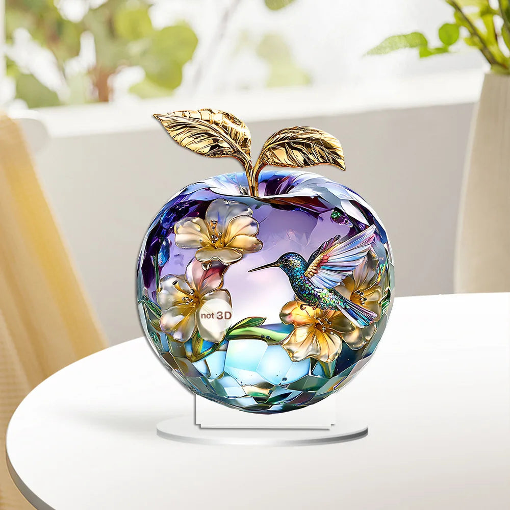 Acrylic Crystal Glass Apple Table Ornament Decoration