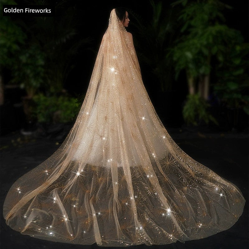 Bride Wedding Long Big Tailing Veil