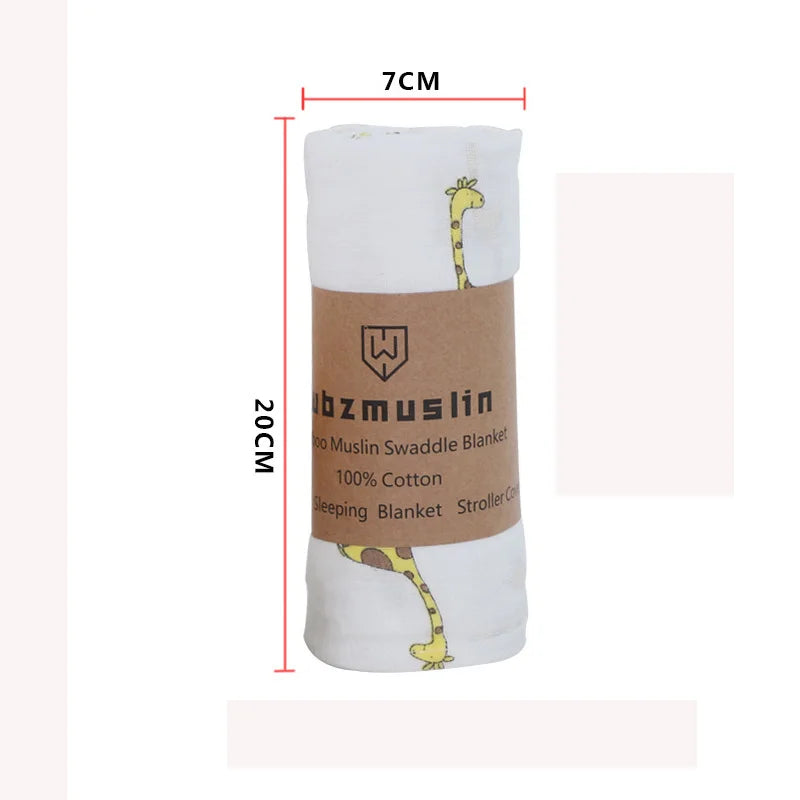110cm Baby Swaddle Blanket Wrap Burping Clothes Dual Layers Muslin Blankets Boy Girl Organic Soft Cotton