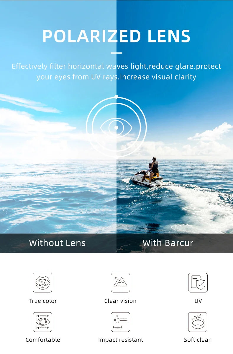 BARCUR Design Frame Sunglasses Polarized For Men Women Pilot Gradient Lens Eyewear Mirror Shades