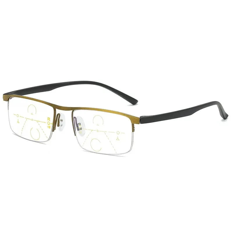 Unisex Progressive Multifocal Reading Glasses Anti-Blue Light Half Frame