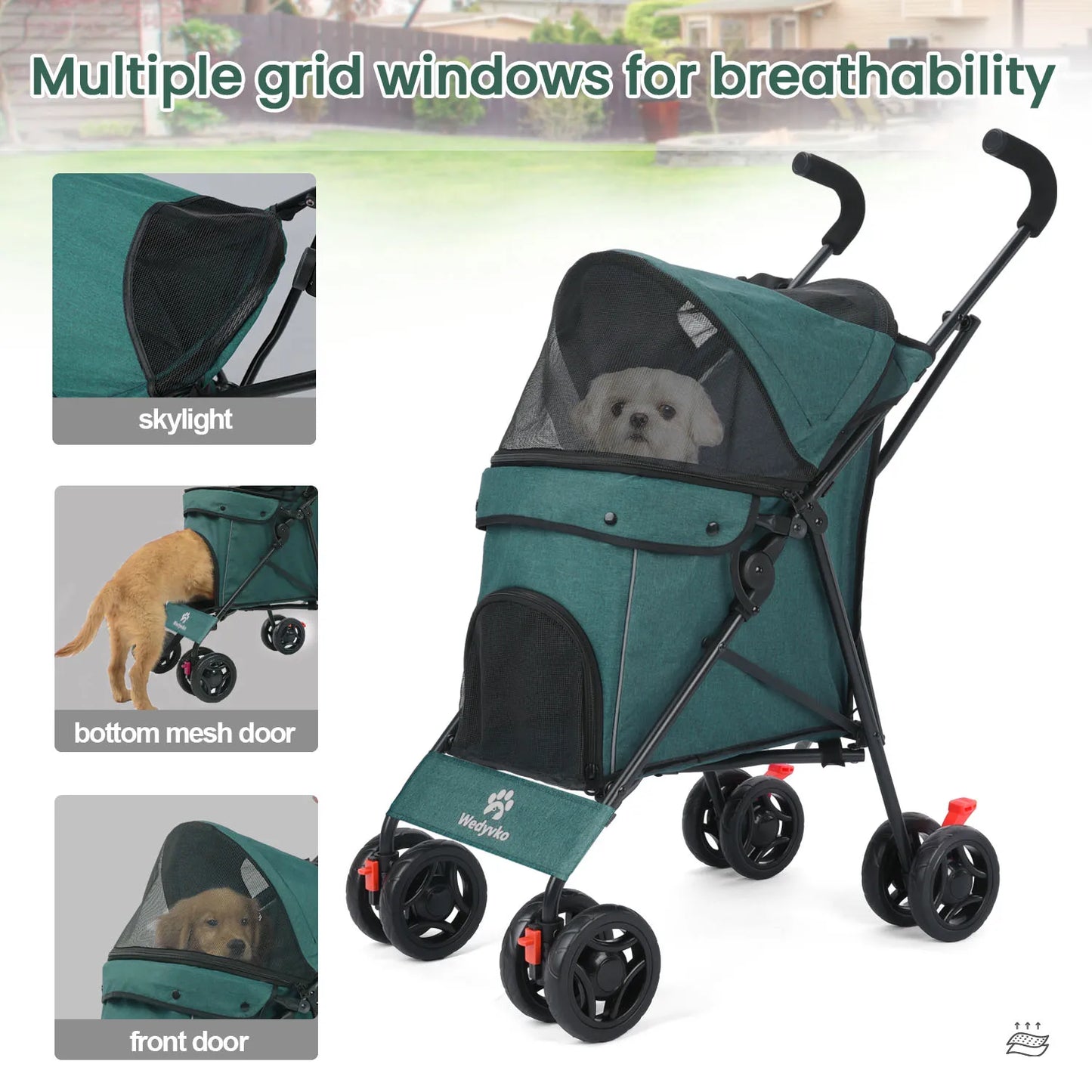 Lightweight Easy Travel Folding Puppy Stroller for Cat or Dog