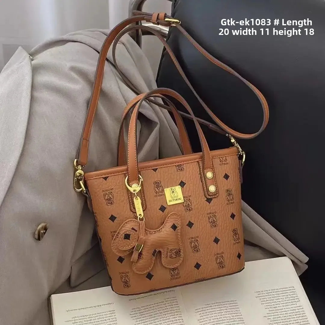 Fashionable Versatile Women's Handbag Shoulder Bag Soft Polyester Fiber Lining Zipper Closure