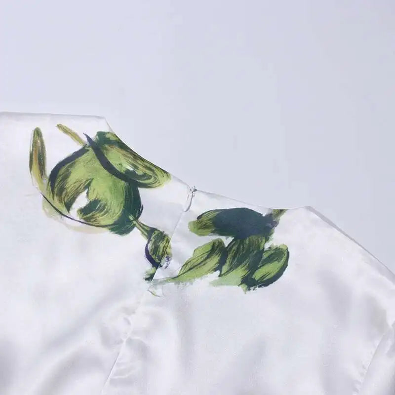 Women Summer O Neck Short Sleeve High Waist