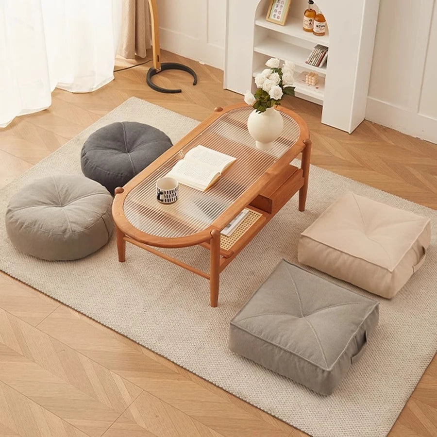 Pu Tuan cushion, tatami mat, bay window, balcony floor, thickened circular low stool, Japanese style seat cushion, sofa stool