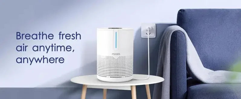 2 Packs MOOKA Air Purifiers for Home Bedroom Up to 300Ft² H13 True HEPA Filter Protable with USB Cable