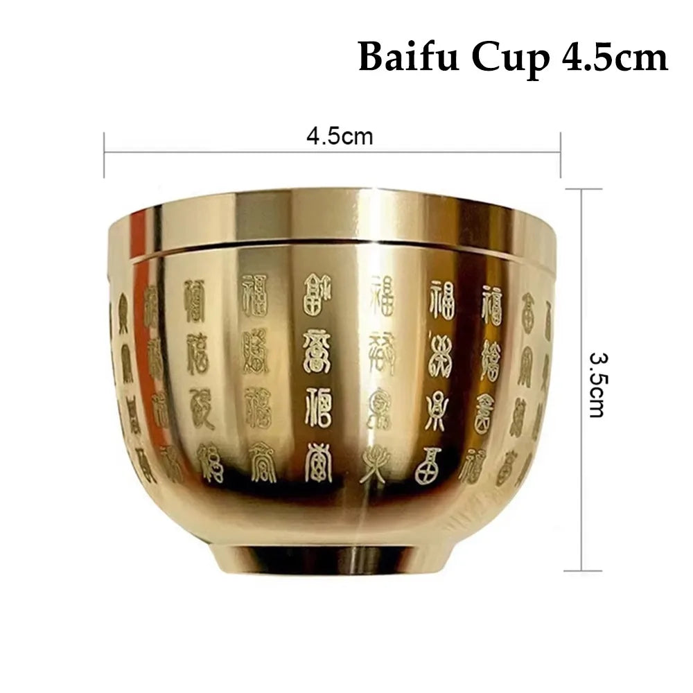 1Pcs Wealth Attracting Pure Brass Cornucopia Small Mini Rice Cylinder 4.5-7cm