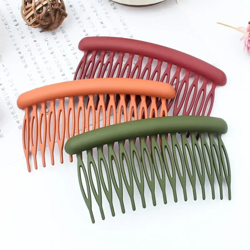 15 Teeth Frosted Candy Color Hair Comb Clip Accessory