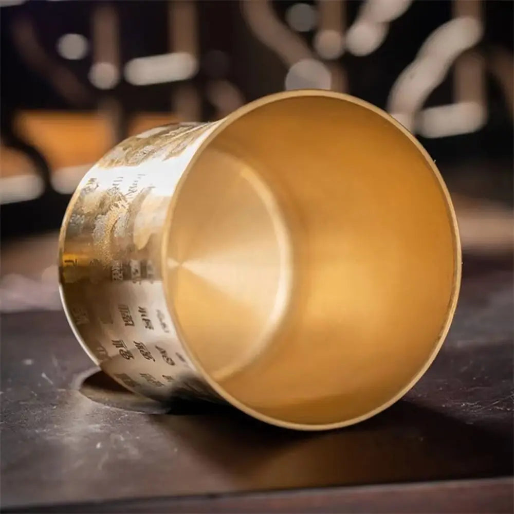 1Pcs Durable Wealth Attracting Brass Tea Cup 6cm Desktop Ornament