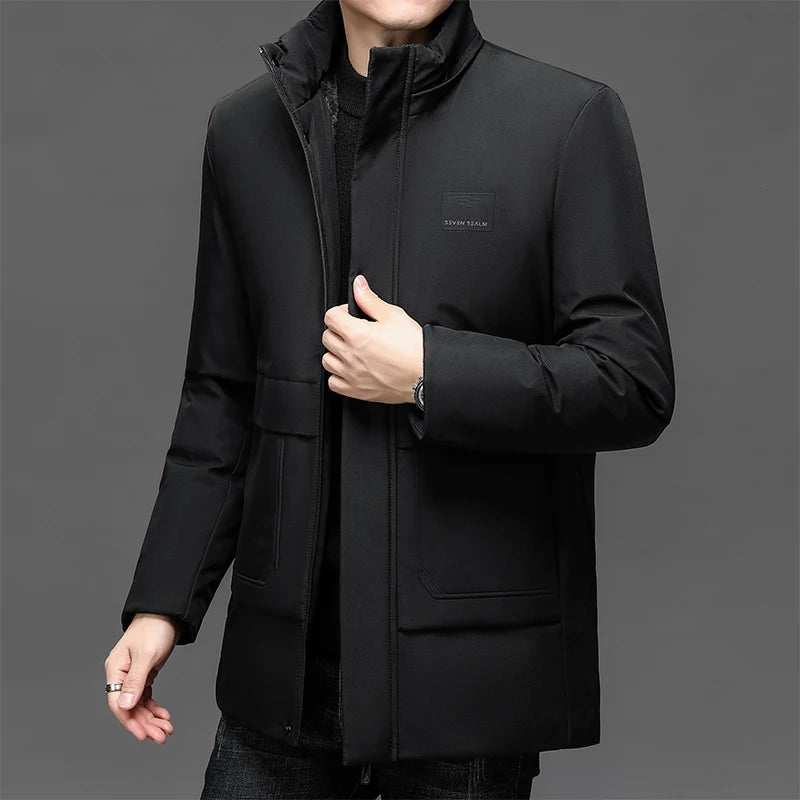 Men's Winter Warm Parkas Jacket Coat w/ Hat Waterproof Thick Fleece