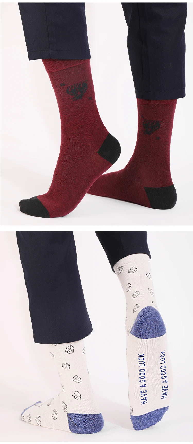 1Pairs Men's Fun Cool Breathable CottonCasual Socks Fun Patterns