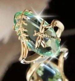 Luxury Fashion Green Zirconia Crystal Ring for Women