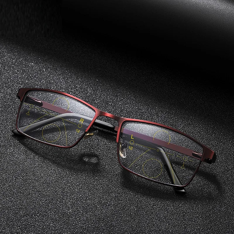 Progressive Multi-focus Reading Glasses for Men Women Anti-blue Light Near Far Reading Glasses Anti-radiation Metal Gafas