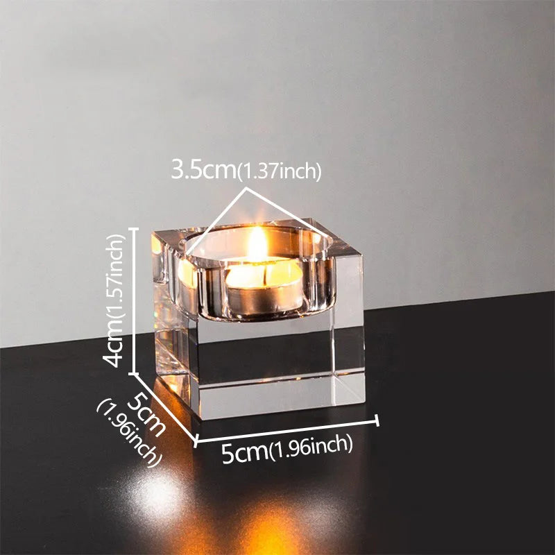 Romantic Clear Crystal Candle Holder Wedding & Home Decorations