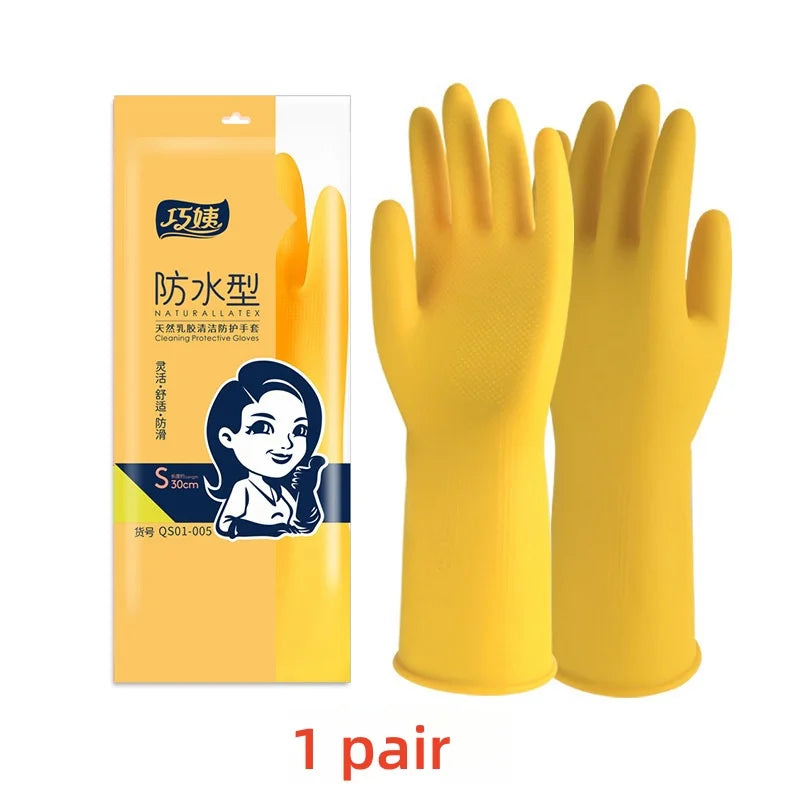 1Pair Lengthen Dishwashing Cleaning Silicone Gloves