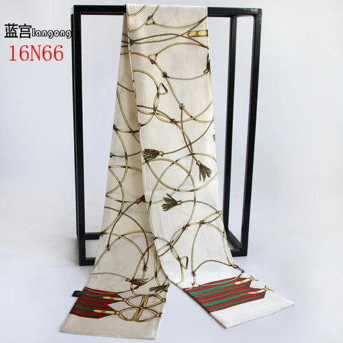 Men's silk scarves British strip printed narrow scarf suit decorative
