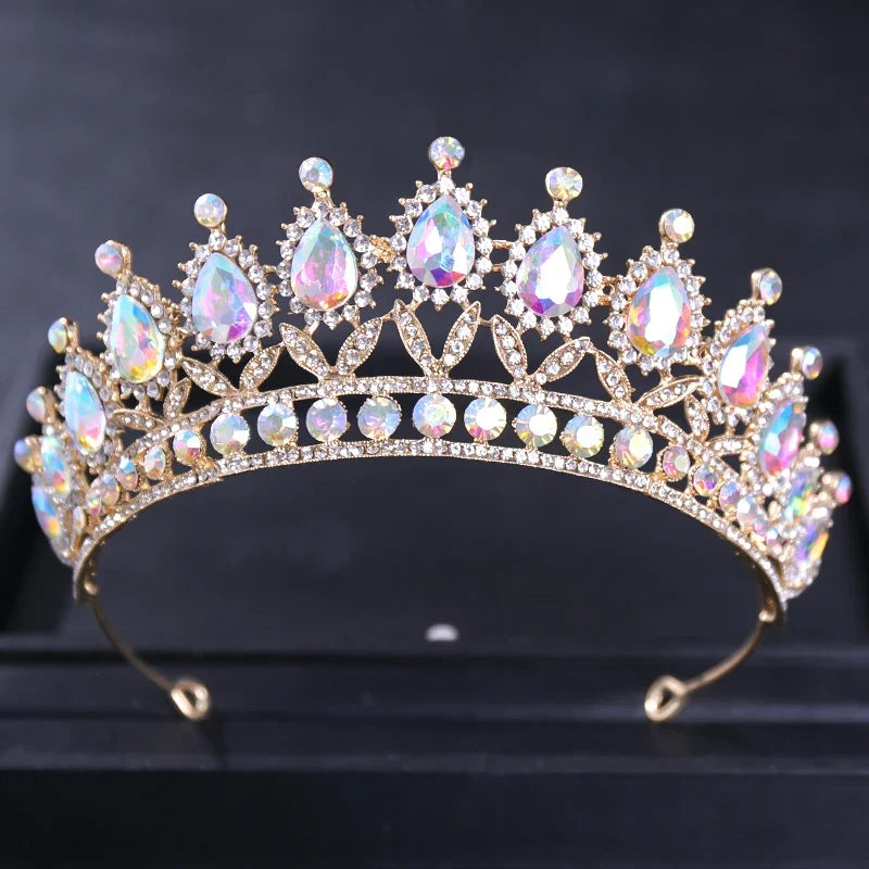 Gold Color Luxury Crystal Wedding Tiaras Crowns Party Rhinestone Prom Bridal Diadem Crown Tiara Hair Jewelry