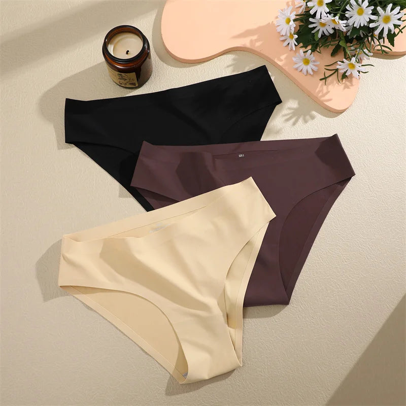 6PCS Women Seamless Panties Ice Silk Ultra Thin soft Low Rise
