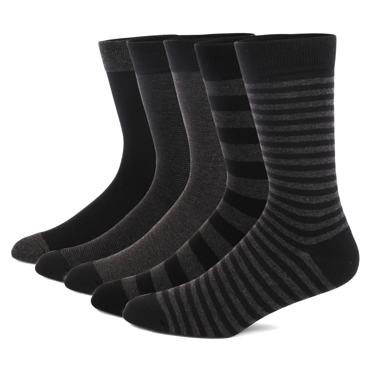 5 Pairs Men's Dress Socks High Quality Combed Cool Breathable Cotton Crew Socks Plus Size