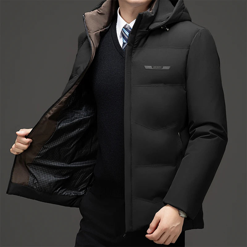 Men's High Quality Hooded Thick Warm Waterproof Parkas Coat Jacket