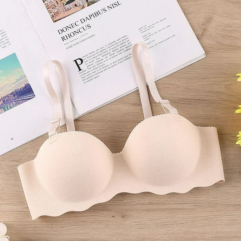 Women Sexy Push Up Seamless Solid Color Wireless One-pieces Bras Convertible Straps Brassiere