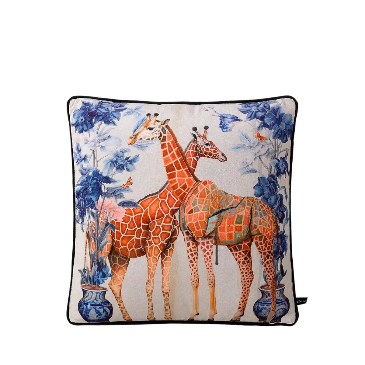 Tiger Home Cushion Velvet Cover Cheetah With Ginger Jar Decorative Pillow Case