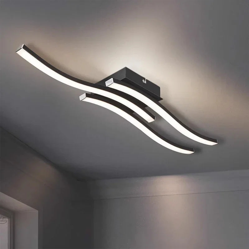 Modern LED Indoor Ceiling Light Long Wave Lamp Home Decoration