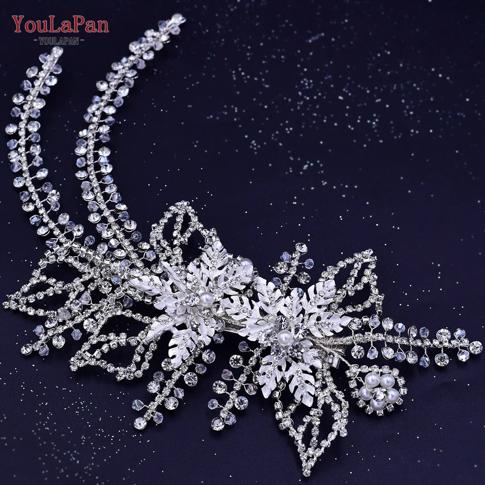 Wedding Hair Accessories Rhinestone Tiara Bridal Headdress Pageant Crown Hair Clip
