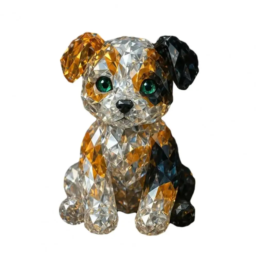 Artificial Crystal Animal Sculpture Clear Glass Figurine Statues for Home Office Decoration Ornament