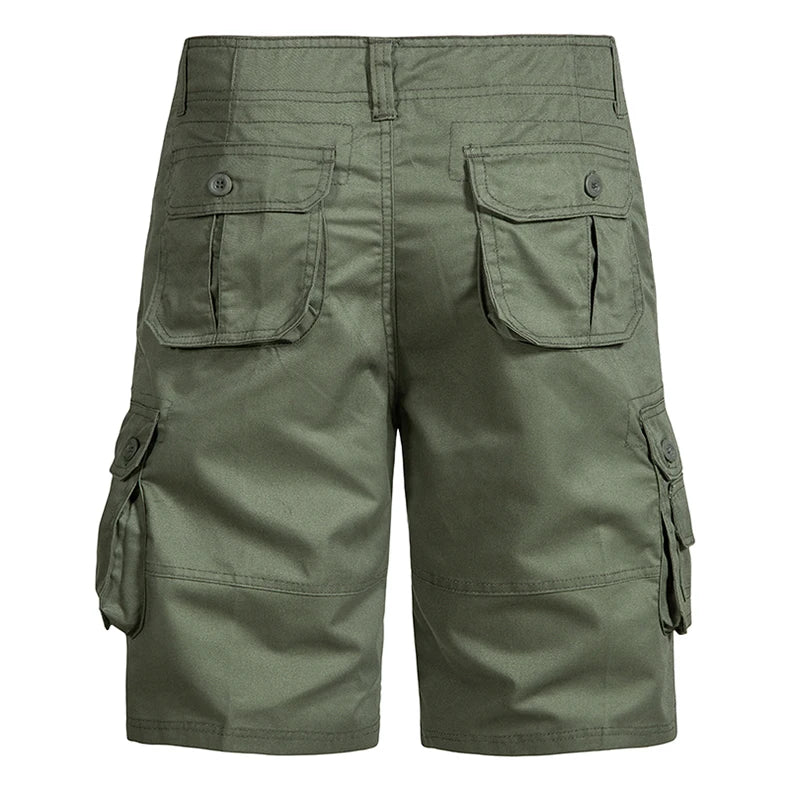 Men's Shorts Loose Large Size Multi-Pocket Overalls Summer Cotton Comfortable Short Pants Outdoor Casual Sports Beach Pants