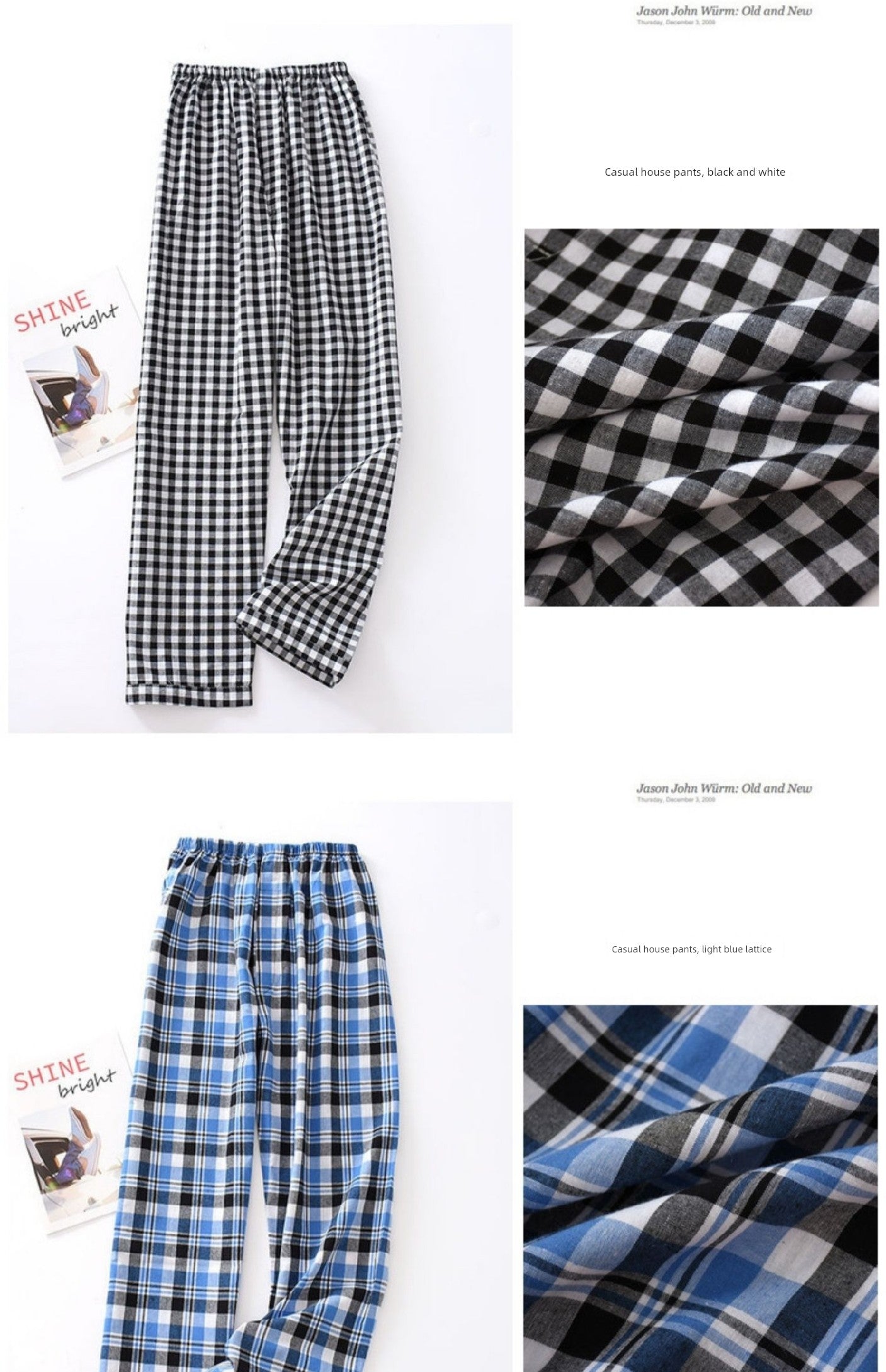 Men Pure Cotton Spring and Summer Pajama Pants