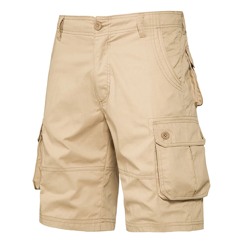 Men's Shorts Loose Large Size Multi-Pocket Overalls Summer Cotton Comfortable Short Pants Outdoor Casual Sports Beach Pants